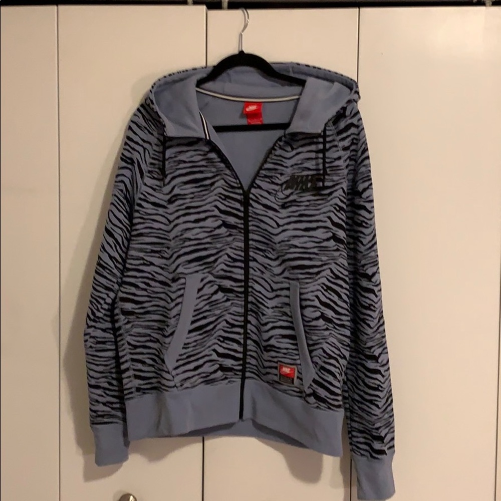 Nike zip up hoodie zebra print